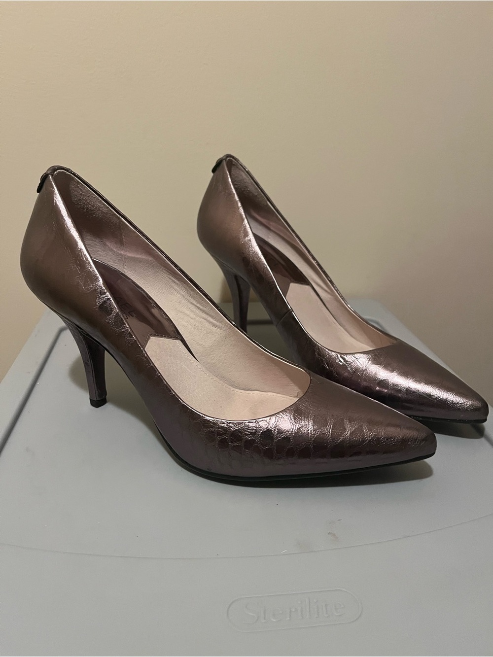 Michael Kors Metallic Bronze Pointed-Toe Pumps